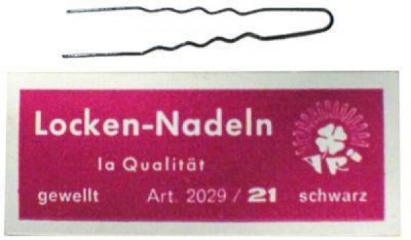 Haarnadeln 27 schwarz 65x1,2mm gewellt 16 Stck