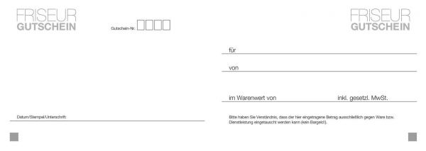 Gutschein neutral Frauen 25 Stck