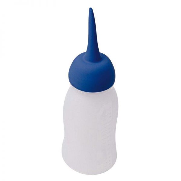 Auftrageflasche transparent Fuss blau rubberrized 330ml
